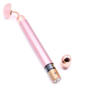 rodillo facial vibrador cuarzo rosa